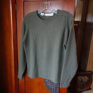 VTG 80's Anne Klein II Greenish/grey wool classic sweater M S